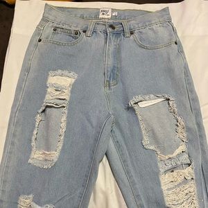 Distressed jeans